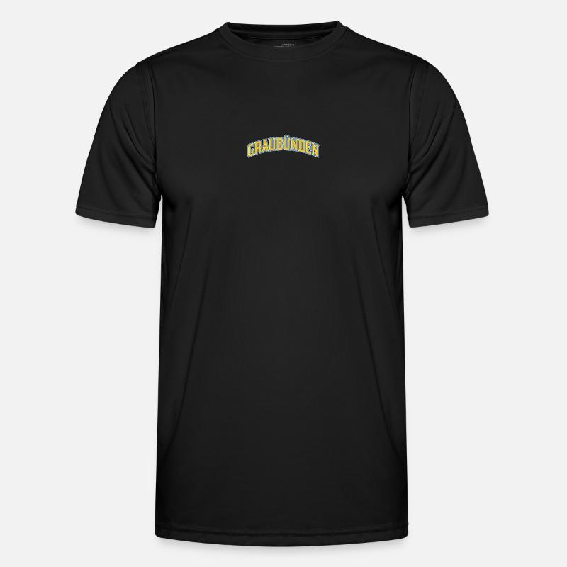Graubünden Arc Logo - Männer Funktions-T-Shirt - Schwarz