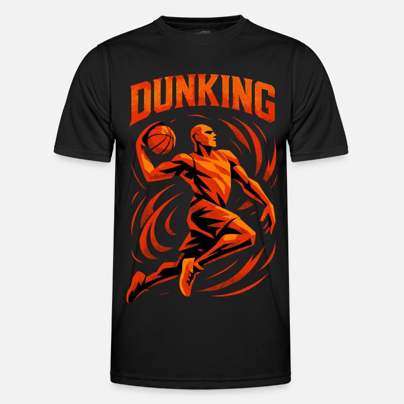 Basketball Dunk Wurf Spieler Dunking Geschenk - Männer Funktions-T-Shirt - Schwarz