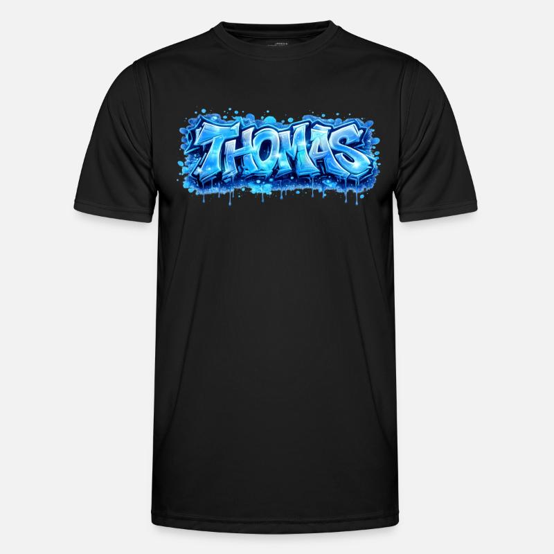 Graffiti Thomas Name Gift Ideal Printable - Men's Functional T-Shirt - black