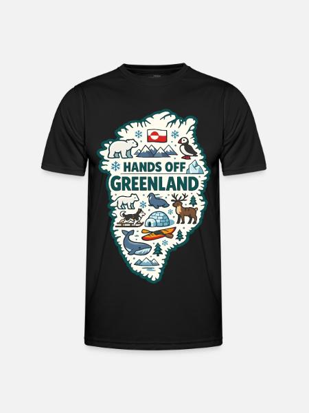 Hænderne væk fra Grønland Europa Solidaritet - Funktionsshirt til herrer - sort