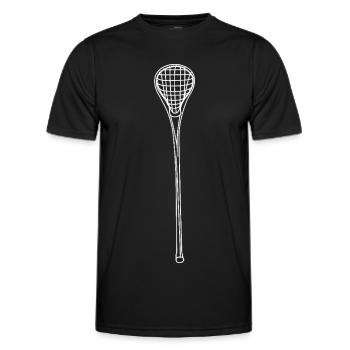 Lacrosse sticks - Men's Functional T-Shirt - black - Front - AI Model Male 178 dark (178cm)
