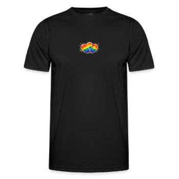 Double Heart Rainbow Splendor - Men's Functional T-Shirt - black - Front - AI Model Male 178 dark (178cm)