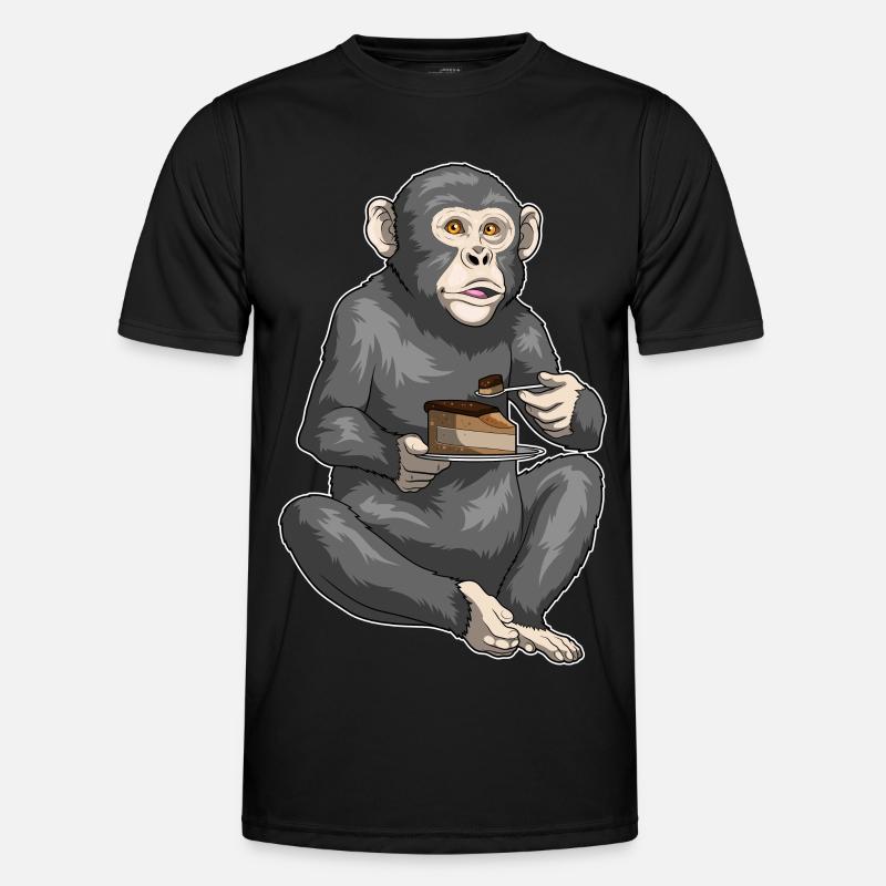 Monkey Birthday Cake - Men's Functional T-Shirt - black