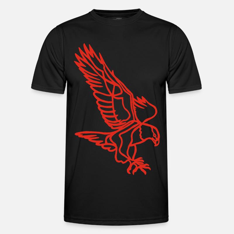 Red eagle in flight - Men's Functional T-Shirt - black