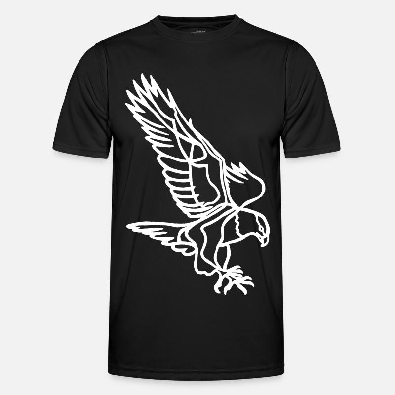 White Eagle in Flight - Men's Functional T-Shirt - black