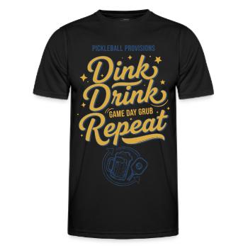Pickleball Funny Player Dink Drink Repeat Love - Men's Functional T-Shirt - black - Front - AI Model Male 178 dark (178cm)