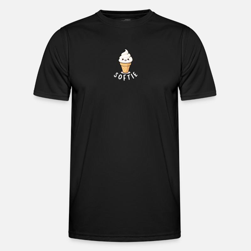 Softie Softeis Liebe Minimal Statement - Männer Funktions-T-Shirt - Schwarz