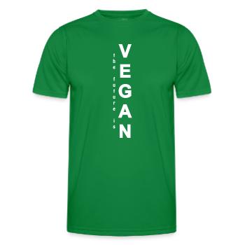 The future is Vegan - Men's Functional T-Shirt - kelly green - Front - AI Model Male 178 dark (178cm)