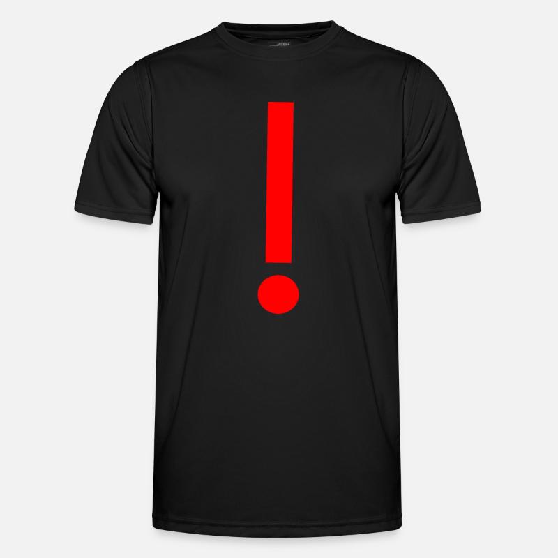 Red exclamation mark, template, pattern - Men's Functional T-Shirt - black