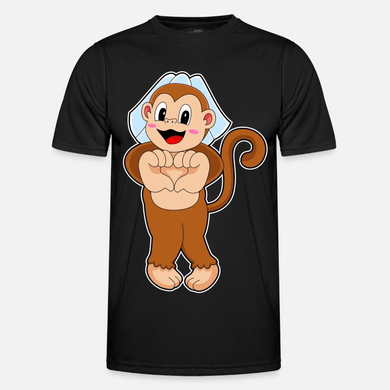 Affe Braut Hochzeit - Männer Funktions-T-Shirt - Schwarz