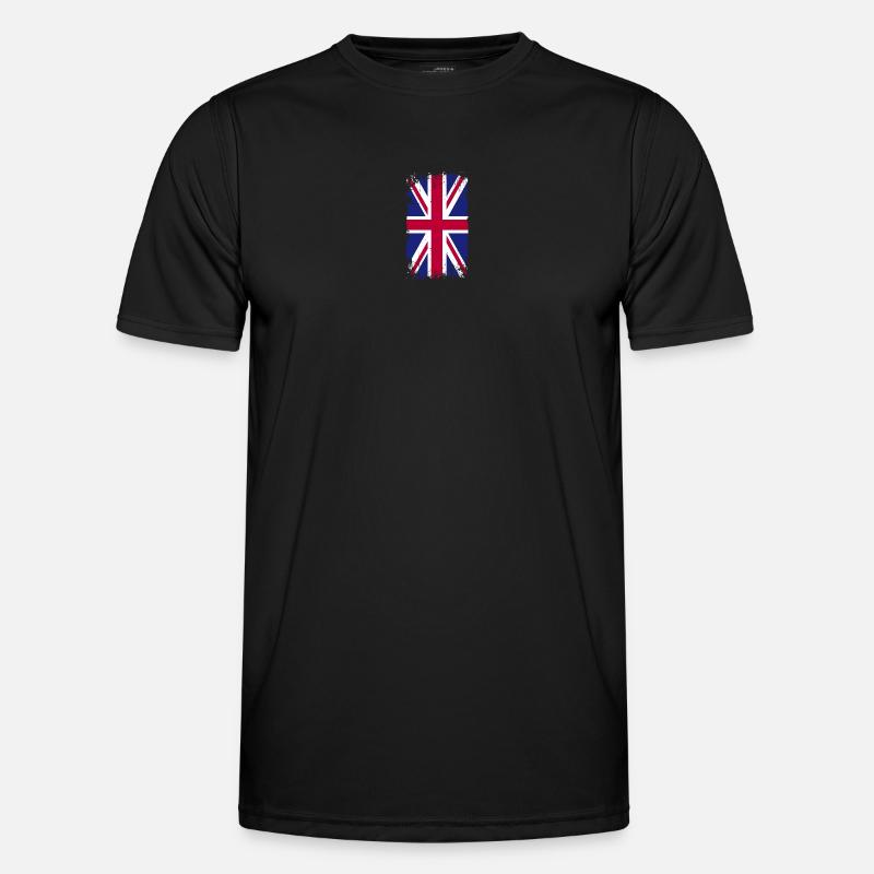 Grunge Union Jack Splash - Men's Functional T-Shirt - black