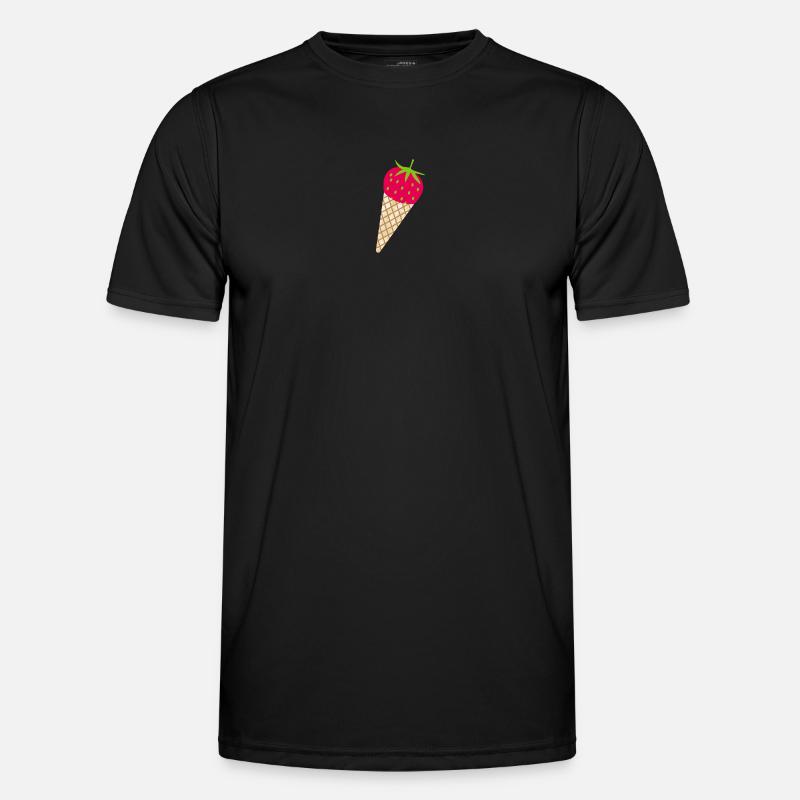 Erdbeere Eis Erdbeerzeit süß lecker Obst Früchte Männer Funktions-T-Shirt