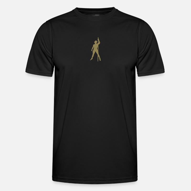 Men Silhouette Pole Dance Exotic Dance - Men's Functional T-Shirt - black