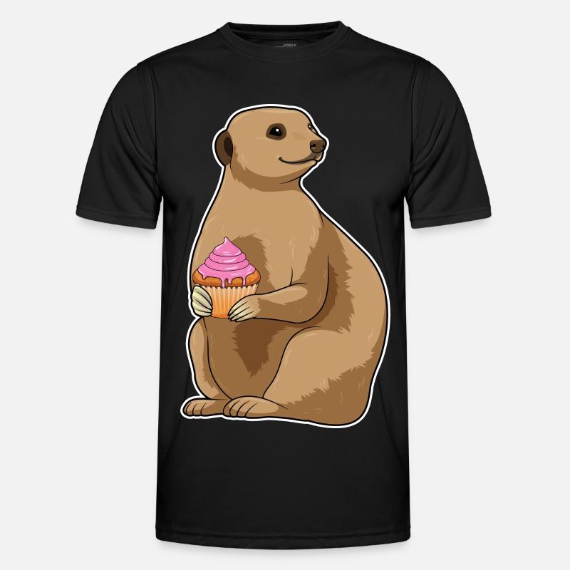 Erdmännchen Muffin - Männer Funktions-T-Shirt - Schwarz