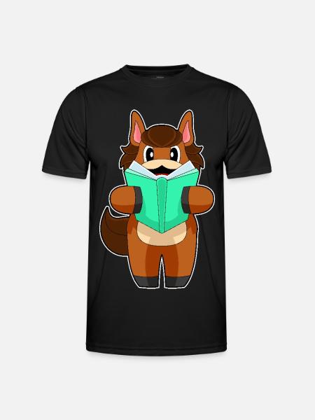 Pferd Buch - Männer Funktions-T-Shirt - Schwarz