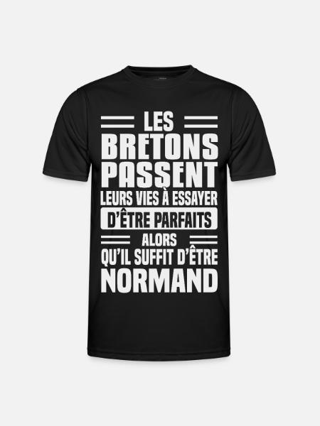 Norman humour against Breton - Men's Functional T-Shirt - black