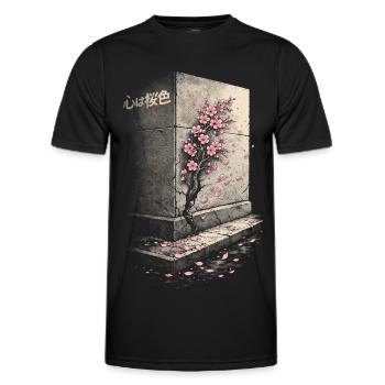 Cherry Blossom Sakura Cherry Blossom - Men's Functional T-Shirt - black - Front - AI Model Male 178 dark (178cm)