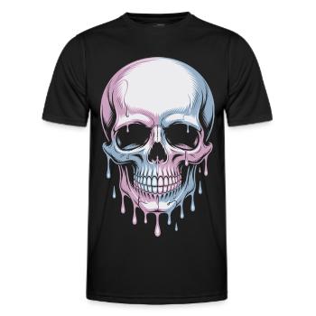 Kawaii Pastel Goth Totenschädel - Männer Funktions-T-Shirt - Schwarz - Vorne - AI Model Male 178 dark (178cm)