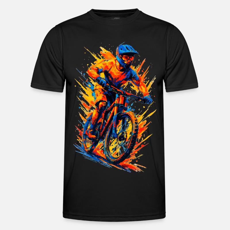Mountainbiking Mountainbiker MTB cool Geschenk - Männer Funktions-T-Shirt - Schwarz