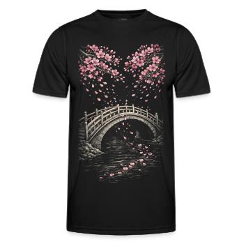 Cherry Blossom Sakura Cherry Blossom - Men's Functional T-Shirt - black - Front - AI Model Male 178 dark (178cm)