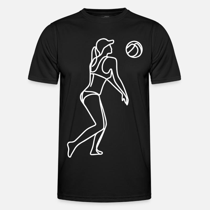 Beach volleyball player drawing - Men's Functional T-Shirt - black