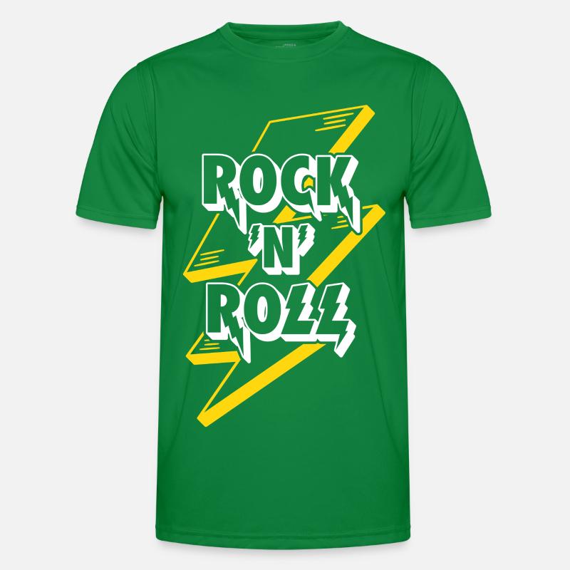 Rock'N'Roll Text Logo With Lightning Men's Functional T-Shirt