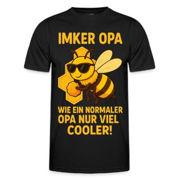 Papi apiculteur - comme un grand-père normal, mais en plus frais - T-shirt sport Homme - noir - Devant - AI Model Male 178 dark (178cm)