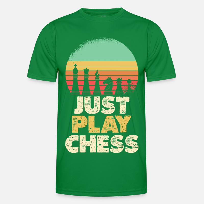 Jouez simplement aux échecs Retro Sunset T-shirt sport Homme