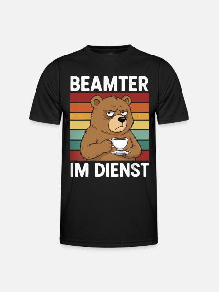 Beamter Kaffee Bär Beamtentum Beamte - Männer Funktions-T-Shirt - Schwarz