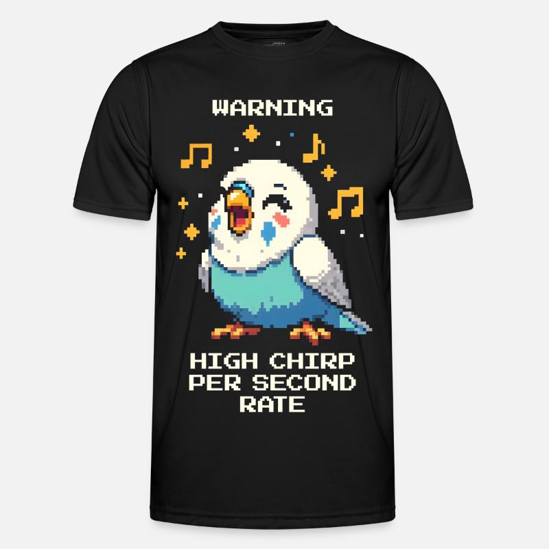 Warning: High chirping frequency | Budgie - Men's Functional T-Shirt - black
