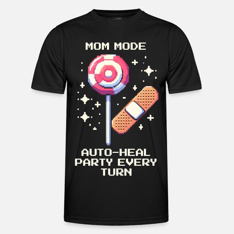 Mama-Modus: Auto-Heal jede Runde | Eltern - Männer Funktions-T-Shirt - Schwarz