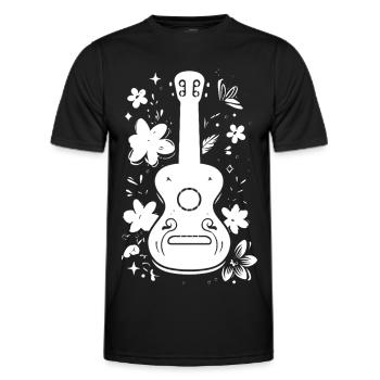 Graphismes Ukulélé - T-shirt sport Homme - noir - Devant - AI Model Male 178 dark (178cm)