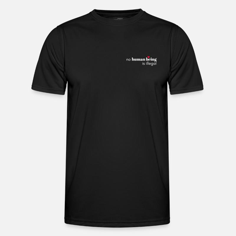 No Human Being Is Illegal - Men's Functional T-Shirt - black