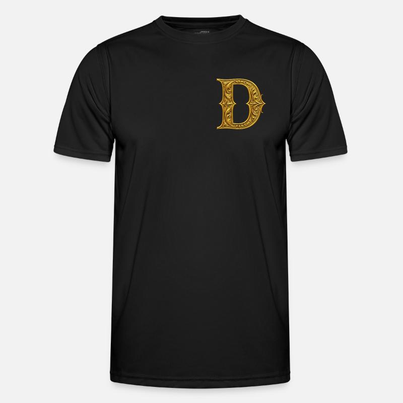 Initiale D Dorée Ornementale T-shirt sport Homme