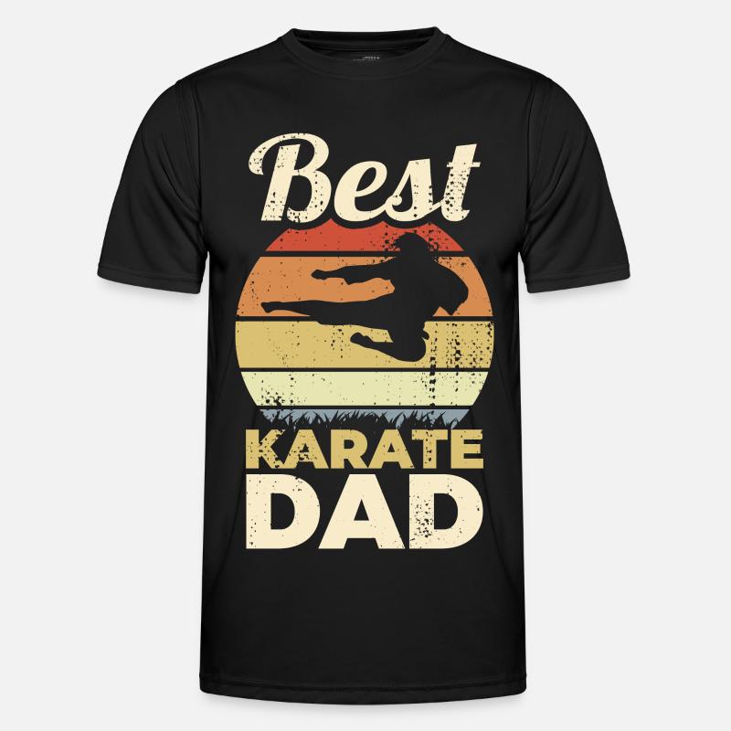 Bester Karate Papa - Männer Funktions-T-Shirt - Schwarz
