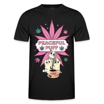 Peaceful Puff C&C - Männer Funktions-T-Shirt - Schwarz - Vorne - AI Model Male 178 dark (178cm)