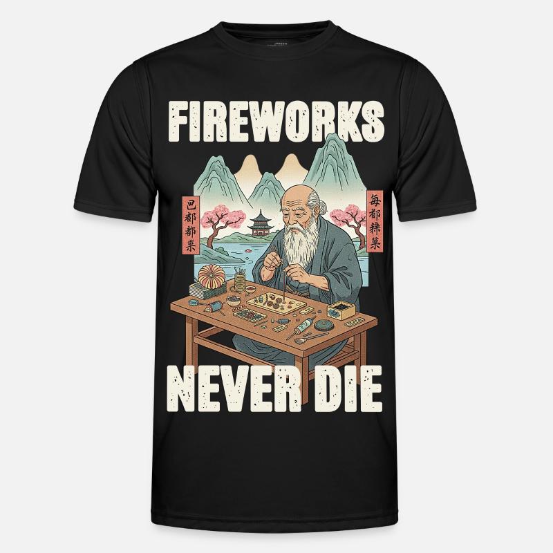 Fireworks Never Die - Men's Functional T-Shirt - black