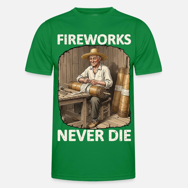 Fireworks Never Die Pyro Men's Functional T-Shirt