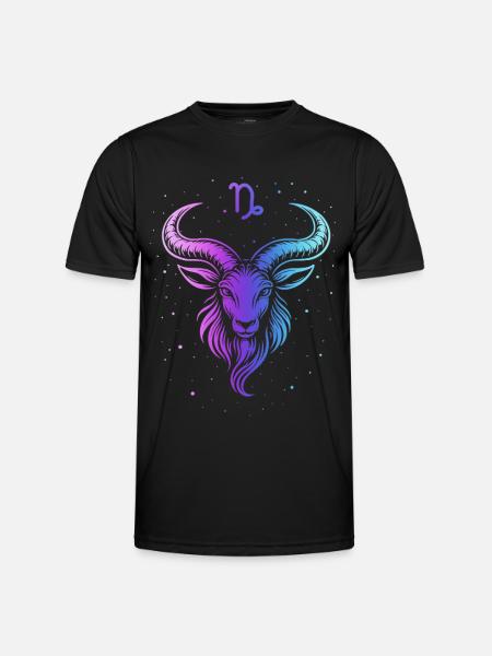 Bunte Ziege mit Sternmuster - Männer Funktions-T-Shirt - Schwarz