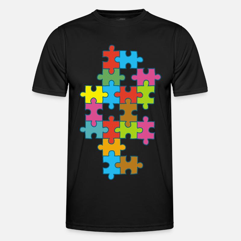 puzzle incomplet multicolore T-shirt sport Homme