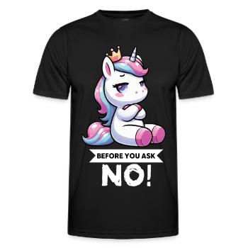 Avant que vous ne demandiez, pas de licorne licorne fan de licorne - T-shirt sport Homme - noir - Devant - AI Model Male 178 dark (178cm)