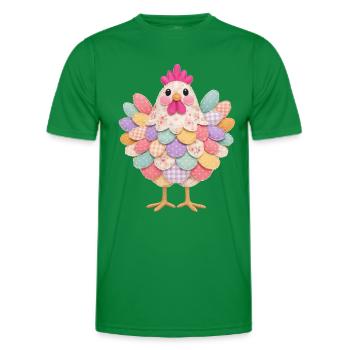 Cute Patchwork Hen Rustic Style - Men's Functional T-Shirt - kelly green - Front - AI Model Male 178 dark (178cm)