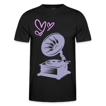 Musique Vintage Gramophone - T-shirt sport Homme - noir - Devant - AI Model Male 178 dark (178cm)