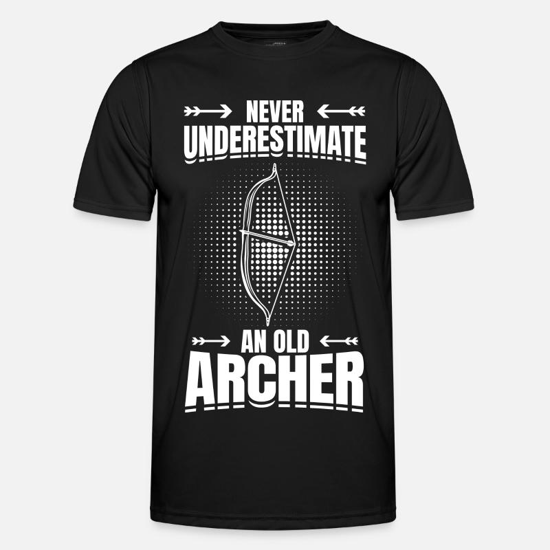 Never Underestimate An Old Archer - Männer Funktions-T-Shirt - Schwarz