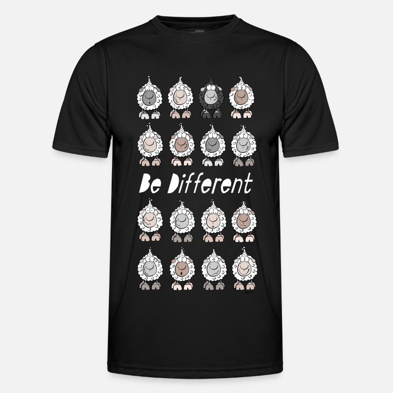 Be Different Schafe - Männer Funktions-T-Shirt - Schwarz