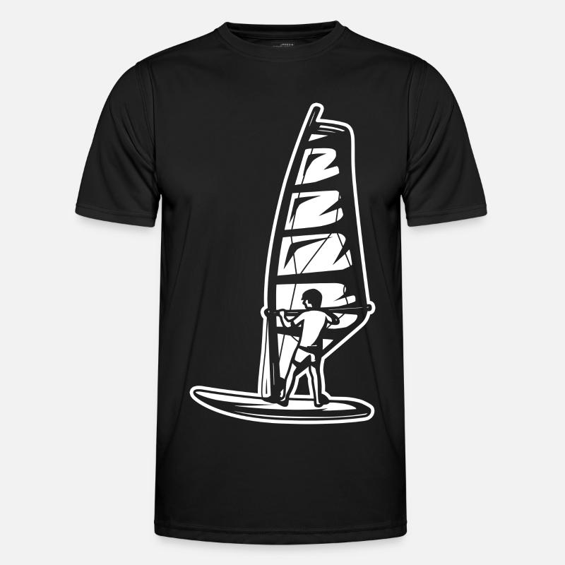 Windsurfer Junge - Männer Funktions-T-Shirt - Schwarz