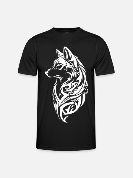 Nordic Wolf Tribal Tattoo - Men's Functional T-Shirt - black