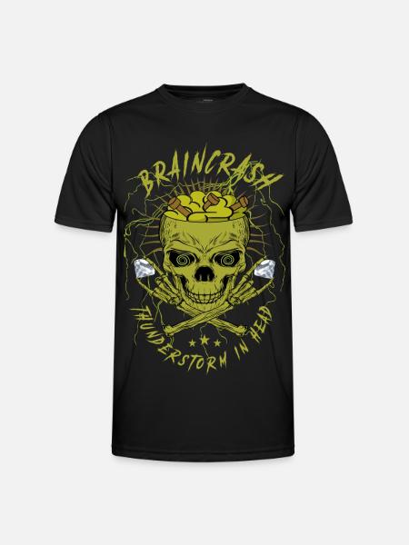 Brain Chaos Skull - Men's Functional T-Shirt - black