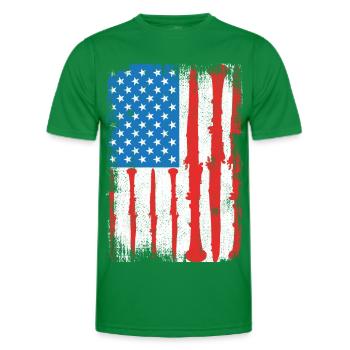USA Patriotic Clarinetist - Men's Functional T-Shirt - kelly green - Front - AI Model Male 178 dark (178cm)