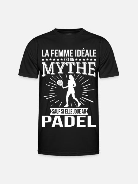 Ideal woman a myth unless she plays padel - Men's Functional T-Shirt - black